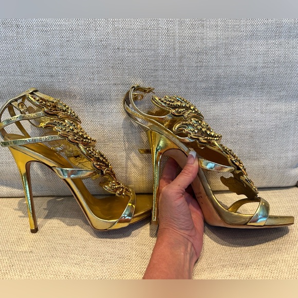 Giuseppe Zanotti Gold Embellished Coline wing heel - Picture 14 of 14
